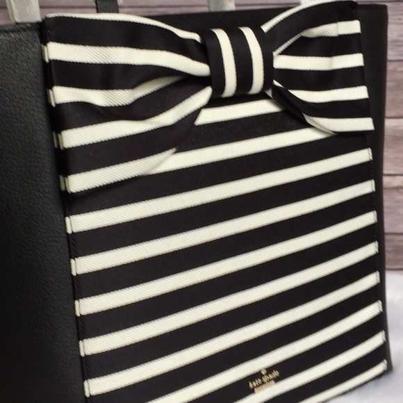 Kate spade olive drive stripe Savannah tote black - Picture 6 of 7